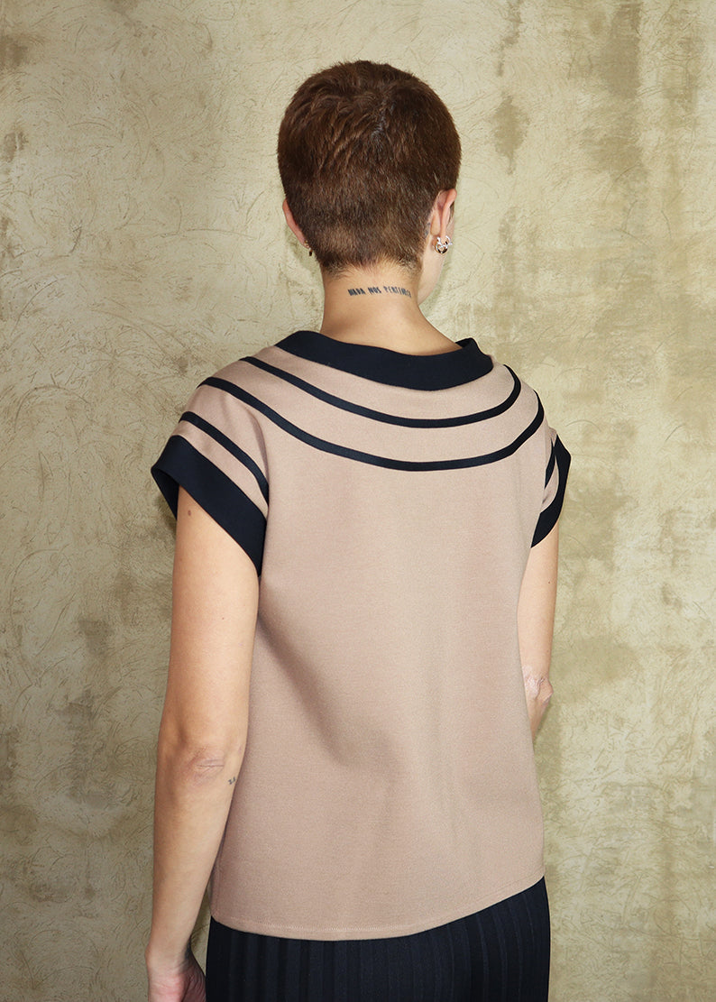 Catherine Top - Sand and Black