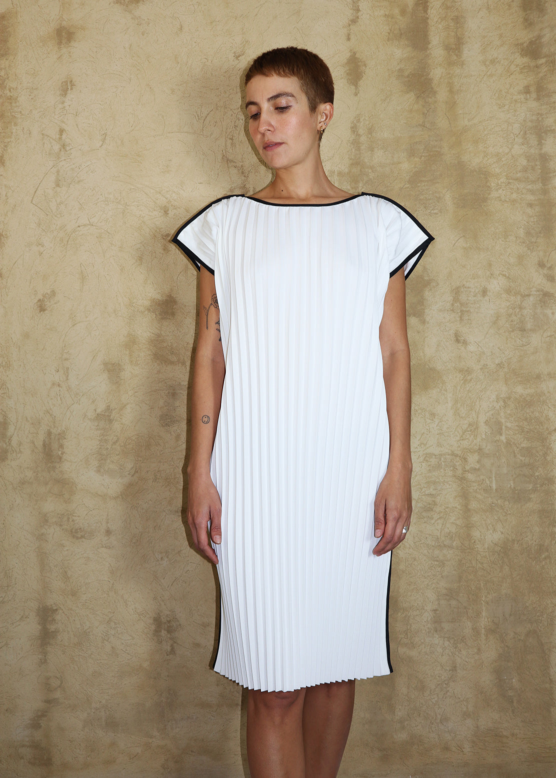 Mott Dress - Ivory Pleats