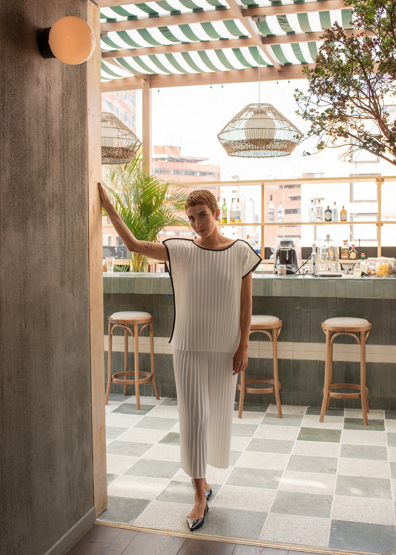 Manhattan Pants - Ivory Pleats