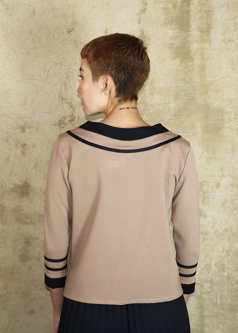 Irving Top - Sand and Black